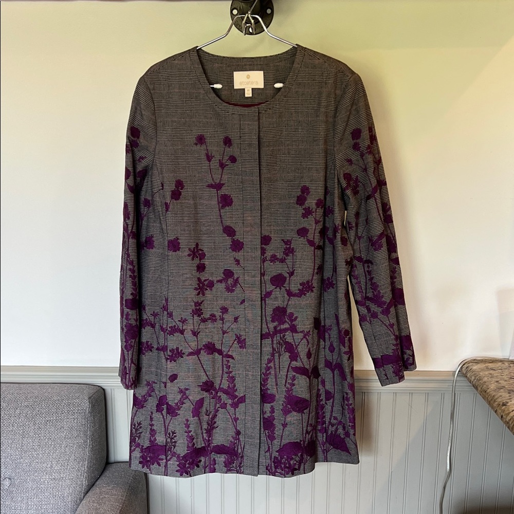 Etcetera Gray and Purple Floral Blazer